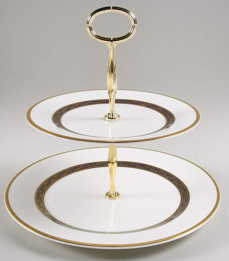 Harlow 6 5/8"-10"  2 Tiered Serving Tray (Dp, Sp) HC by Royal Doulton-1