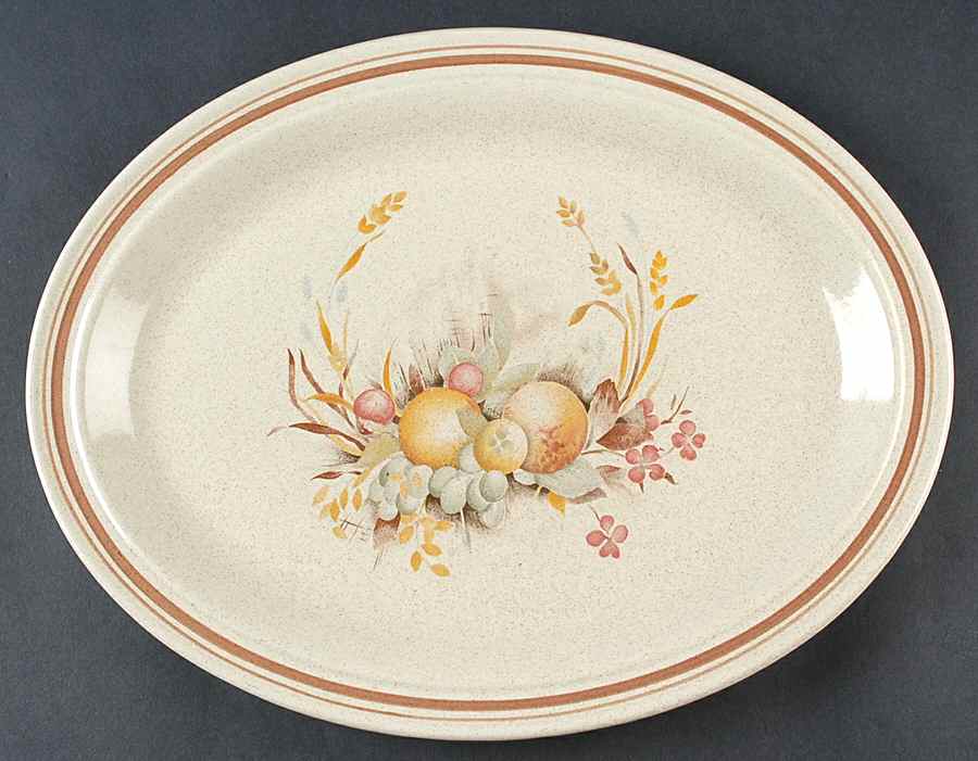 Harvest Time 13" Oval Serving Platter by Royal Doulton-1
