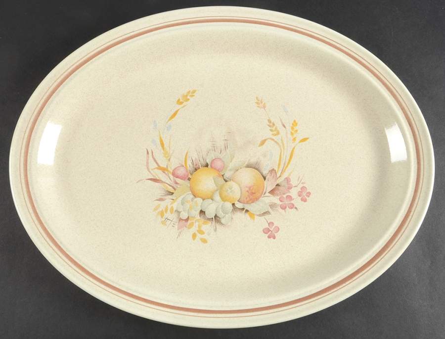 Harvest Time 16" Oval Serving Platter by Royal Doulton-1