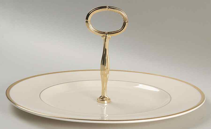 Heather (Gold Trim, Albion Shape) Round Serving Plate with Handle (DP) by Royal Doulton-1