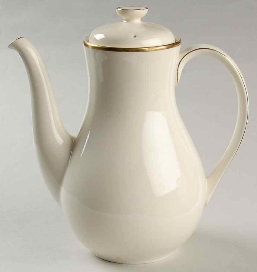 Heather (Gold Trim, Albion Shape) Coffee Pot & Lid by Royal Doulton-1