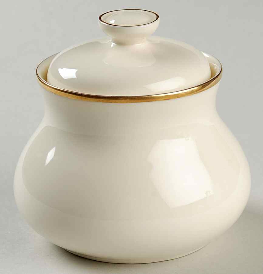Heather (Gold Trim, Albion Shape) Sugar Bowl & Lid by Royal Doulton-1