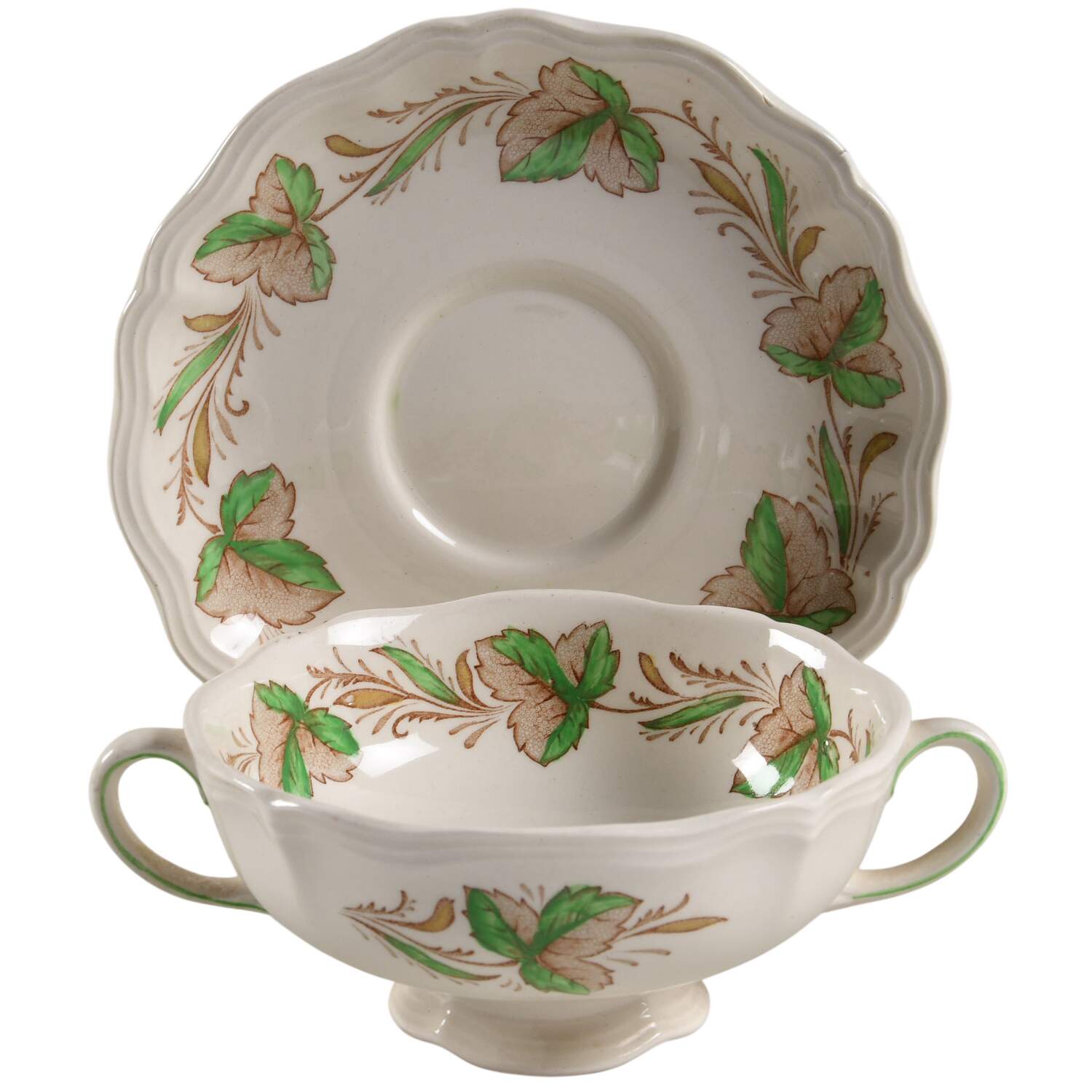 Hereford Footed Cream Soup Bowl & Saucer Set by Royal Doulton-1