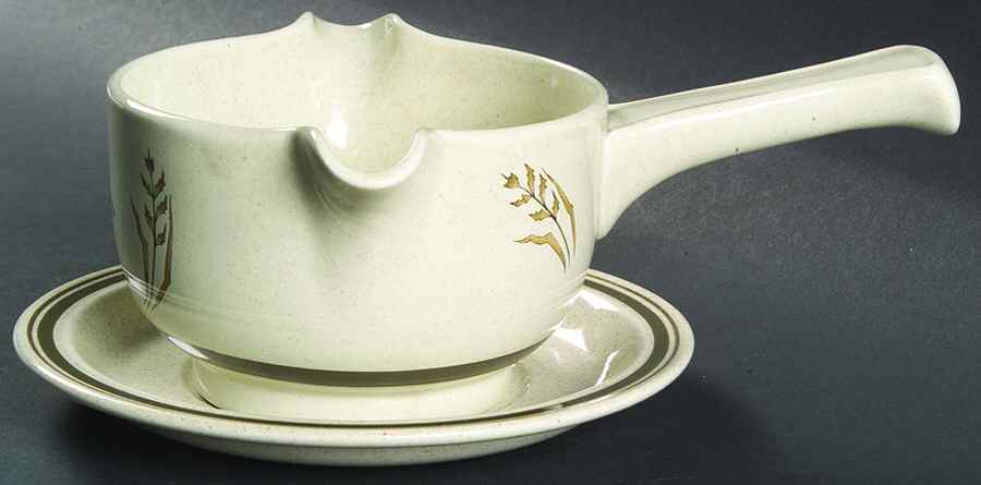 Hill Top Stick Handle Gravy Boat & Saucer by Royal Doulton-1