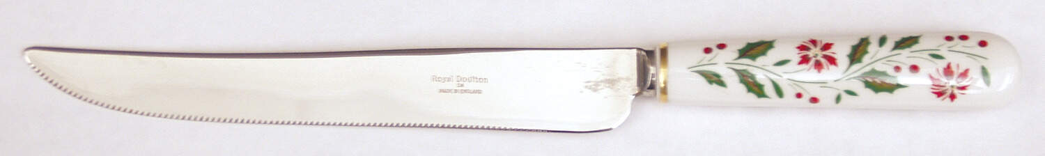 Holly Cake Knife/Server with Stainless Blade by Royal Doulton-1