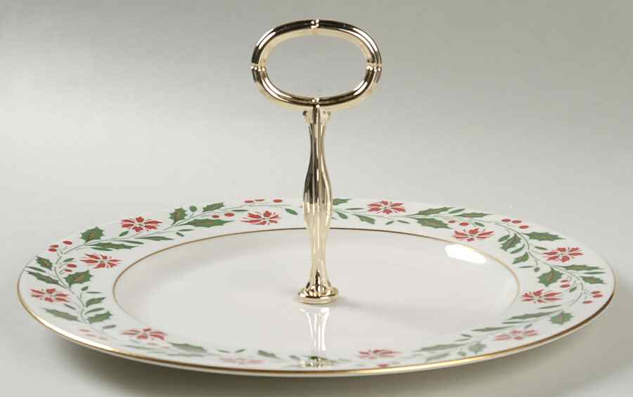 Holly Round Serving Plate with Handle (DP) by Royal Doulton-1