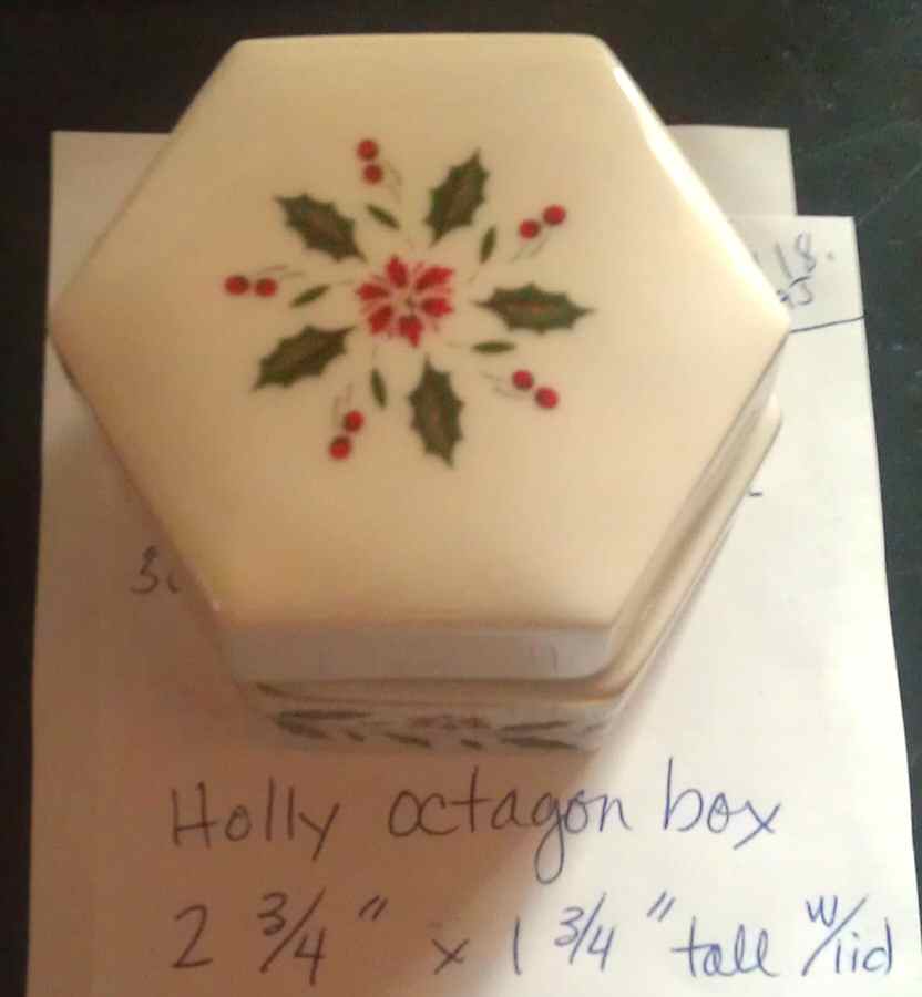 Holly Hexagonal Box & Lid by Royal Doulton-1