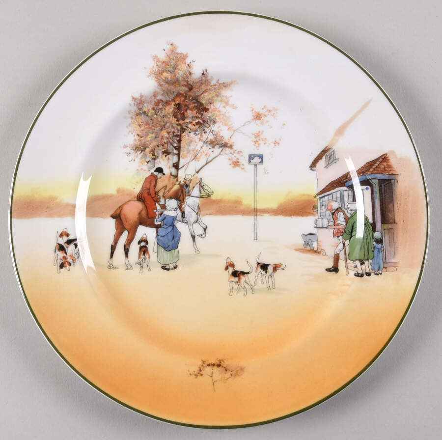 Hunting (John Peel, Bone) Luncheon Plate by Royal Doulton-1