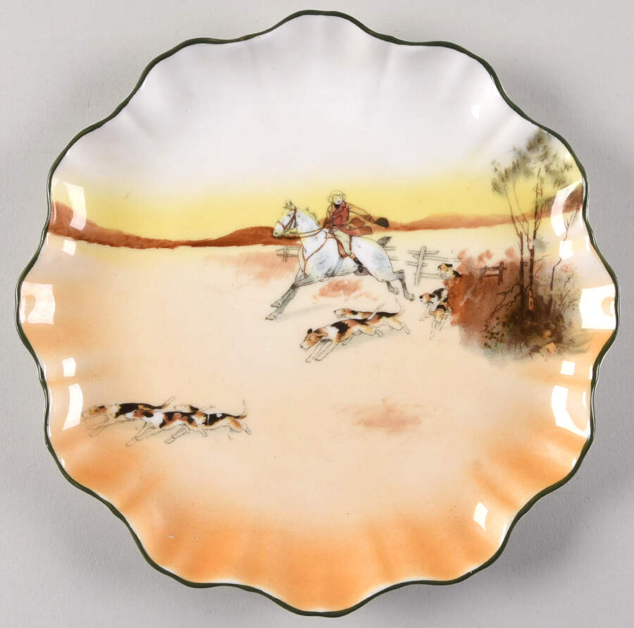Hunting (John Peel, Bone) 8" Cookie Plate by Royal Doulton-1