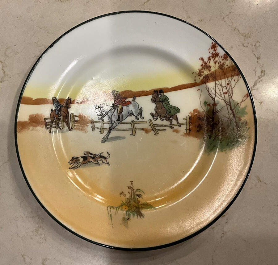 Hunting (John Peel, Bone) Square Bread & Butter Plate by Royal Doulton-1