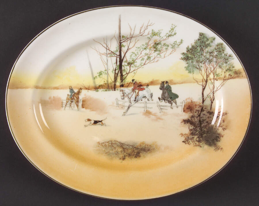 Hunting (John Peel, Bone) 12" Oval Serving Platter by Royal Doulton-1