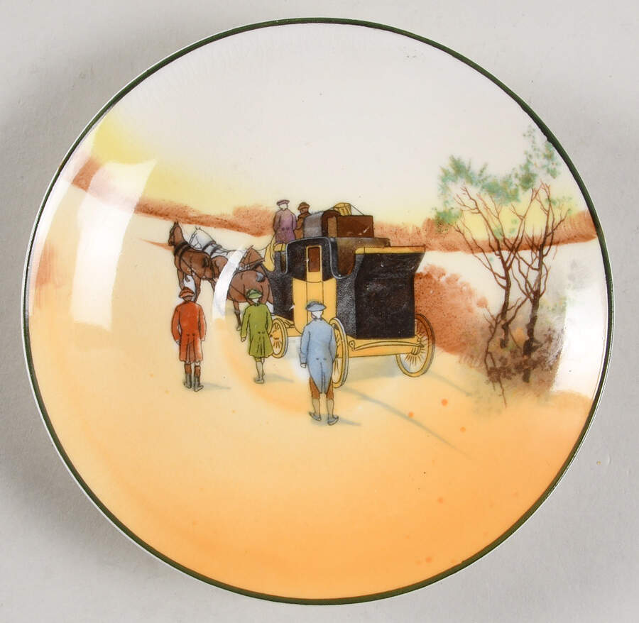 Hunting (John Peel, Bone) Saucer for Flat Cup by Royal Doulton-1