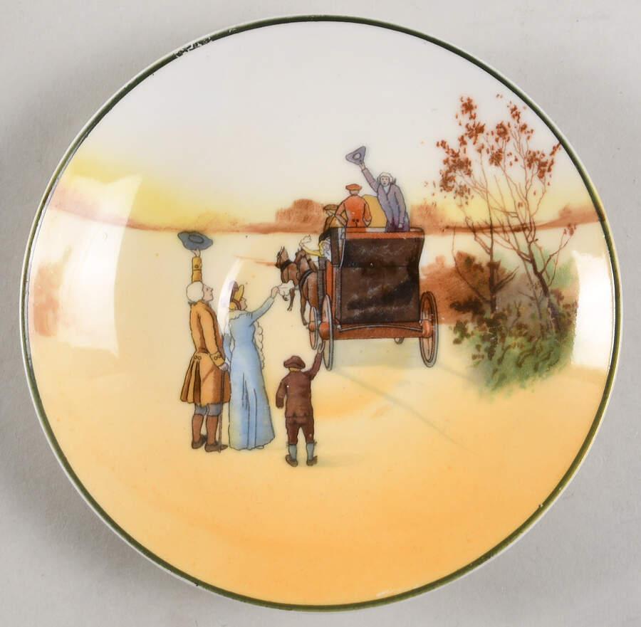 Hunting (John Peel, Bone) Saucer for Flat Cup by Royal Doulton-1