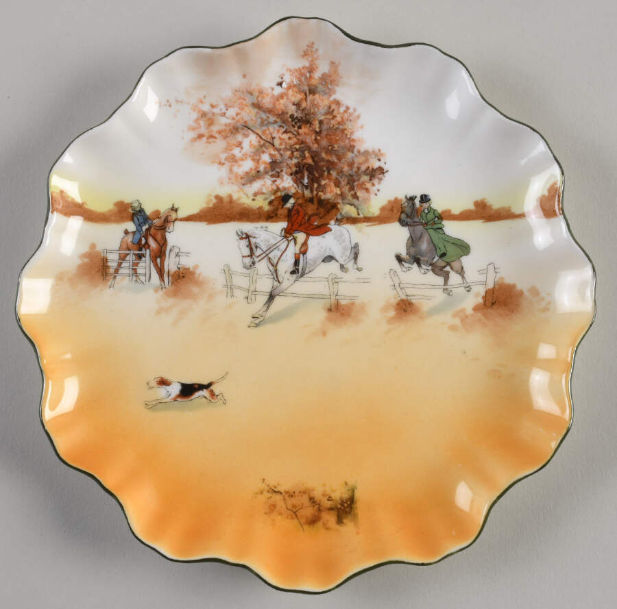 Hunting (John Peel, Bone) 8" Cookie Plate by Royal Doulton-1