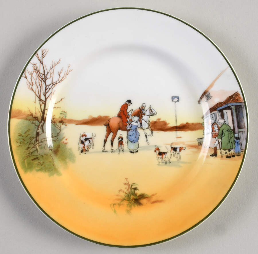 Hunting (John Peel, Bone) Bread & Butter Plate by Royal Doulton-1