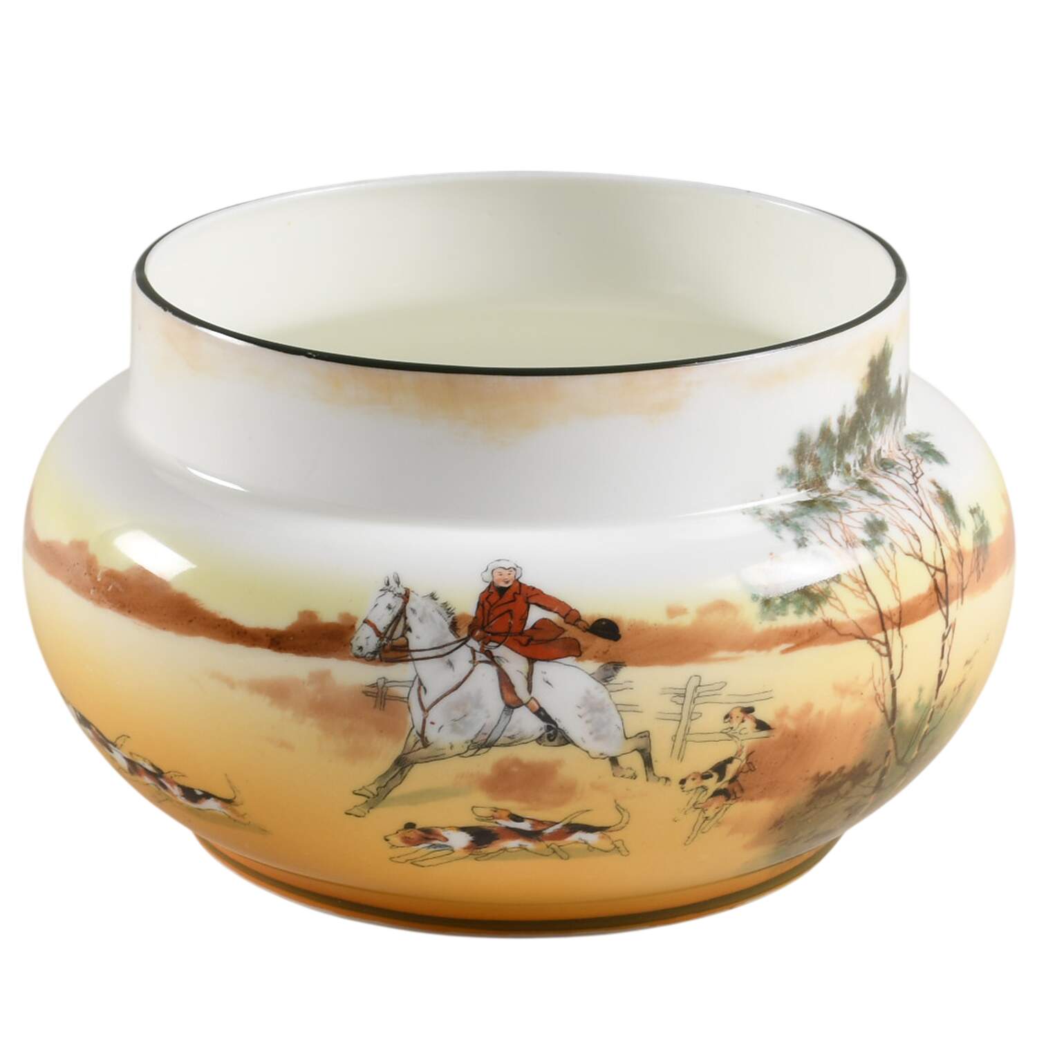 Hunting (John Peel, Bone) Bowl Vase by Royal Doulton-1