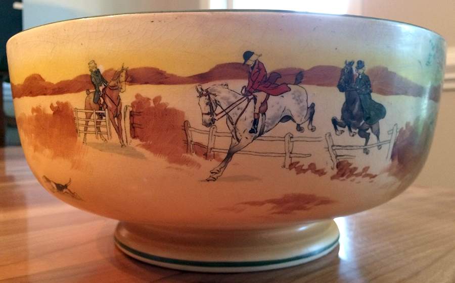 Hunting (John Peel, Bone) Large Fruit Bowl by Royal Doulton-1