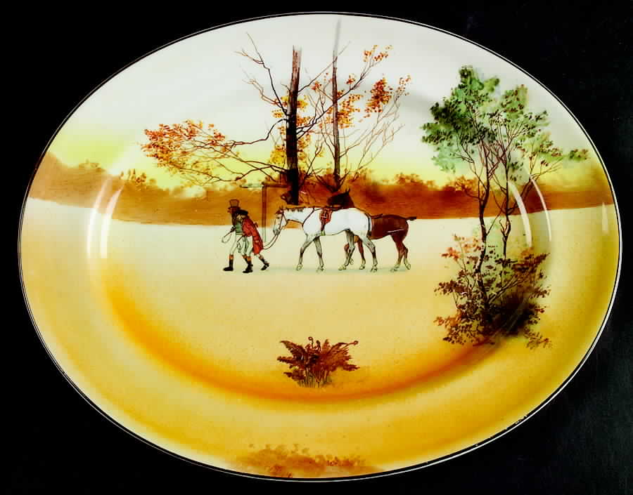 Hunting (John Peel, Bone) 12" Oval Serving Platter by Royal Doulton-1