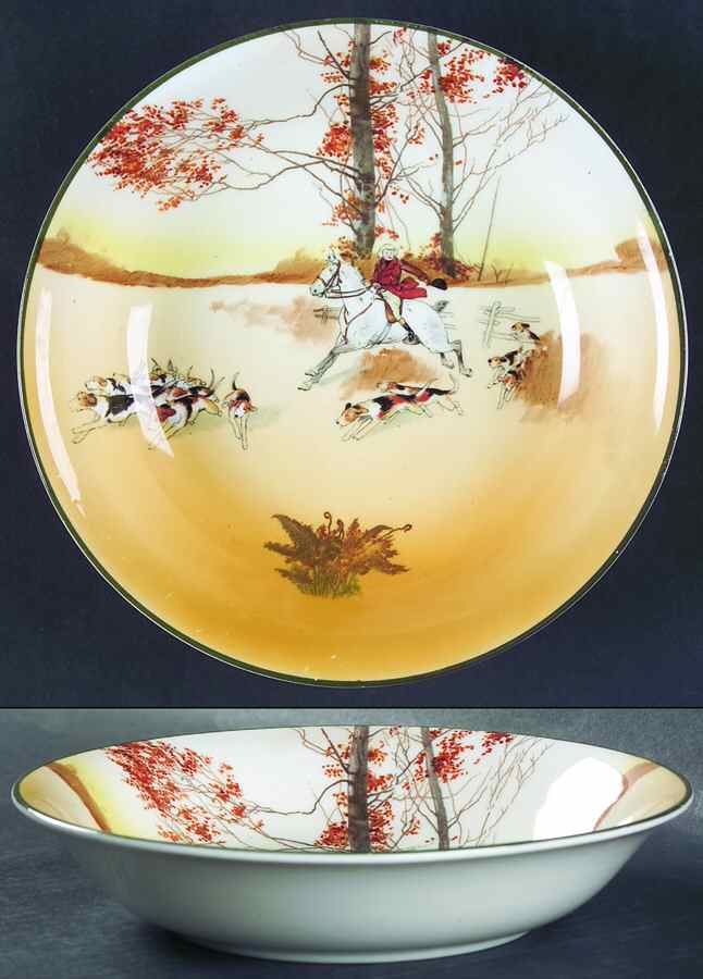 Hunting (John Peel, Bone) Coupe Soup Bowl by Royal Doulton-1