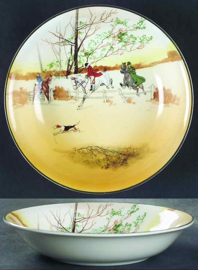 Hunting (John Peel, Bone) Coupe Soup Bowl by Royal Doulton-1