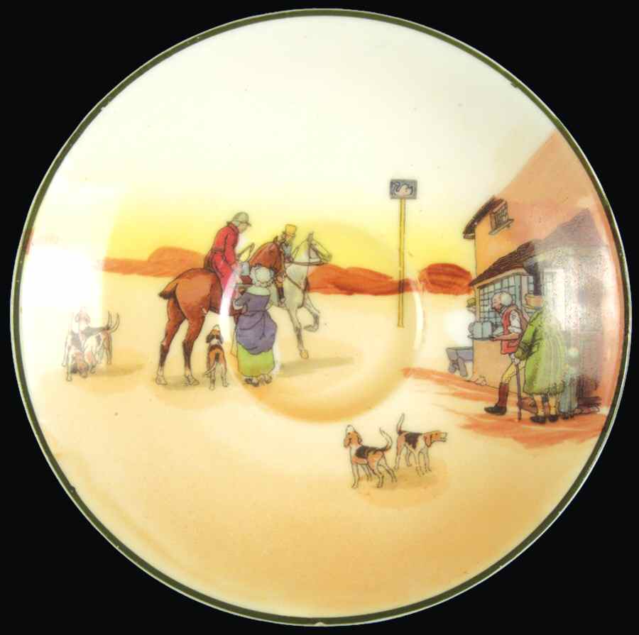 Hunting (John Peel, Bone) Saucer for Flat Cup by Royal Doulton-1