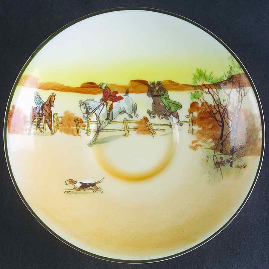 Hunting (John Peel, Bone) Saucer for Flat Cup by Royal Doulton-1