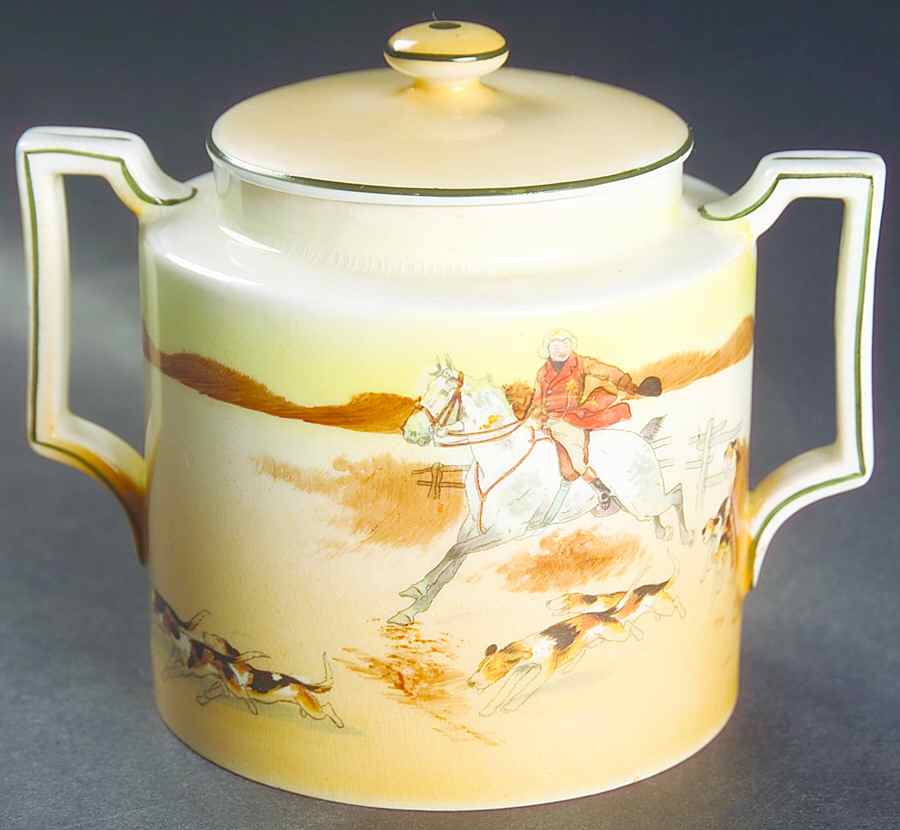 Hunting (John Peel, Bone) Sugar Bowl & Lid by Royal Doulton-1