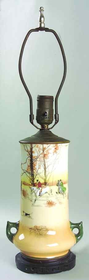 Hunting (John Peel, Bone) 18" Electric Lamp No Shade by Royal Doulton-1