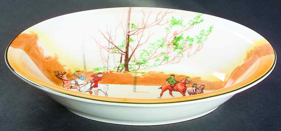 Hunting (John Peel, Bone) 9" Oval Vegetable Bowl by Royal Doulton-1