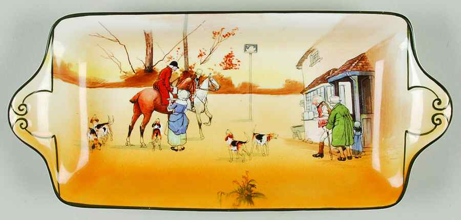 Hunting (John Peel, Bone) 10" Sandwich Tray by Royal Doulton-1
