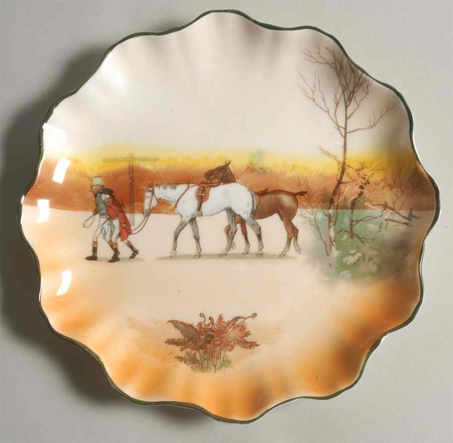 Hunting (John Peel, Bone) 8" Cookie Plate by Royal Doulton-1