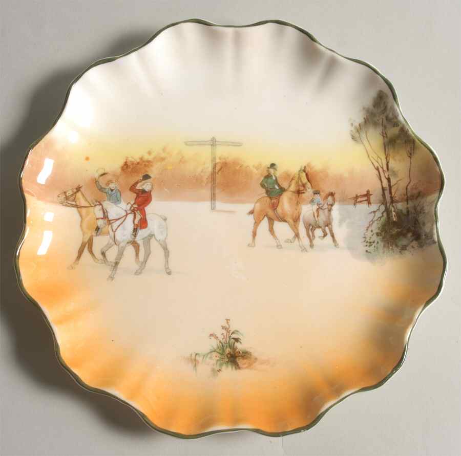 Hunting (John Peel, Bone) 8" Cookie Plate by Royal Doulton-1