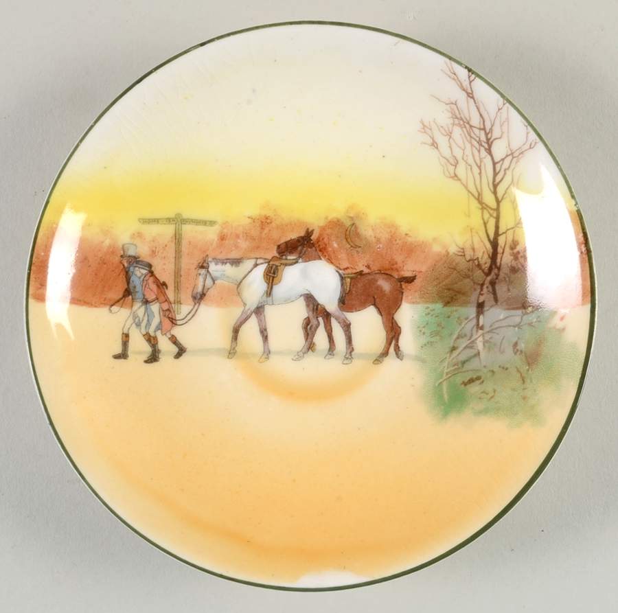 Hunting (John Peel, Bone) Saucer for Flat Cup by Royal Doulton-1