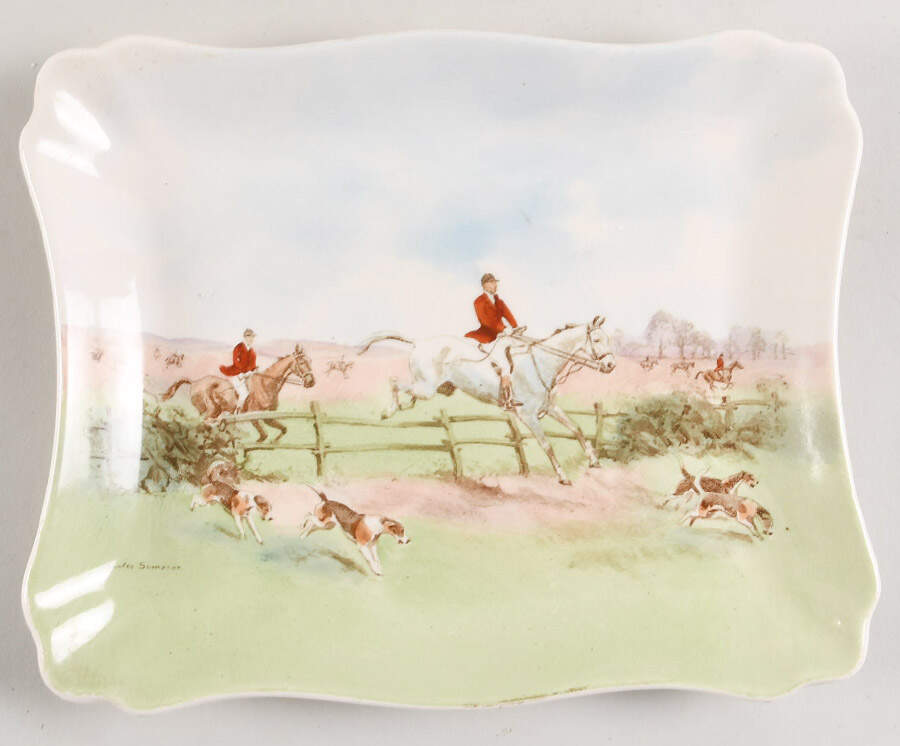 Hunting (Simpson's) 9" Rectangular Tray by Royal Doulton-1