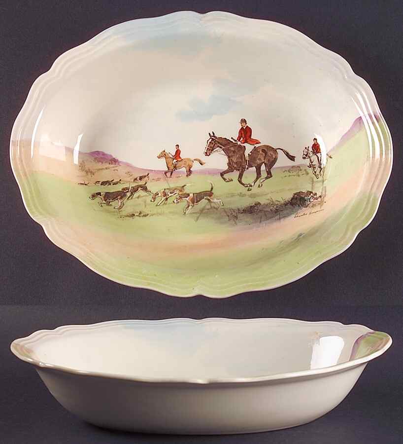 Hunting (Simpson's) 10" Oval Vegetable Bowl by Royal Doulton-1