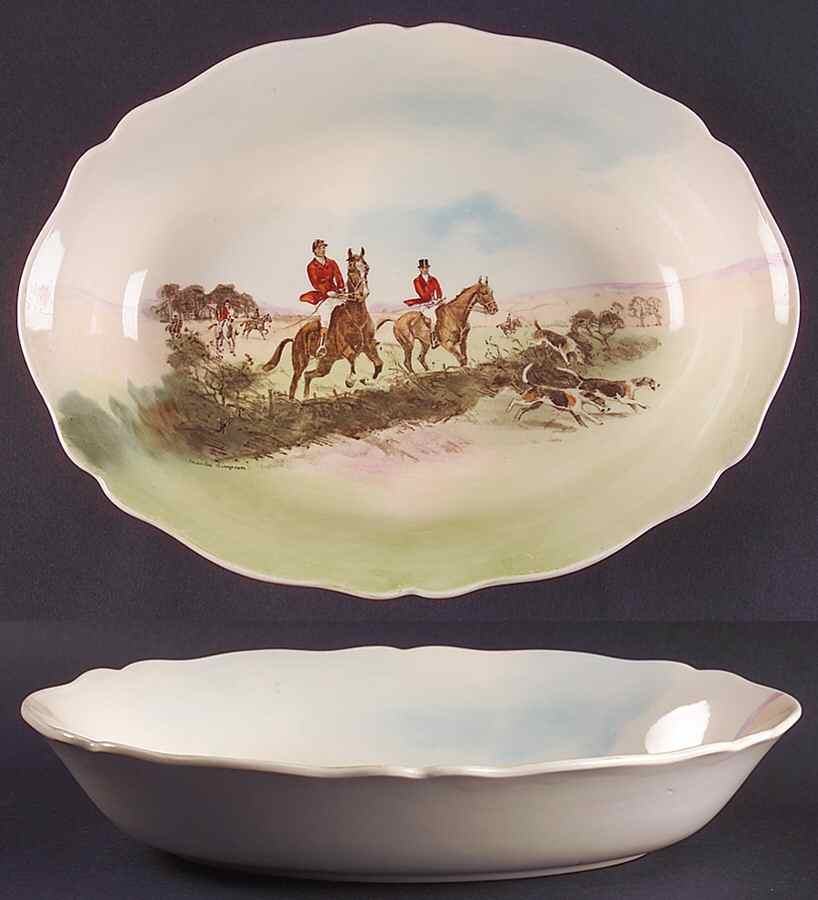 Hunting (Simpson's) 11" Oval Vegetable Bowl by Royal Doulton-1