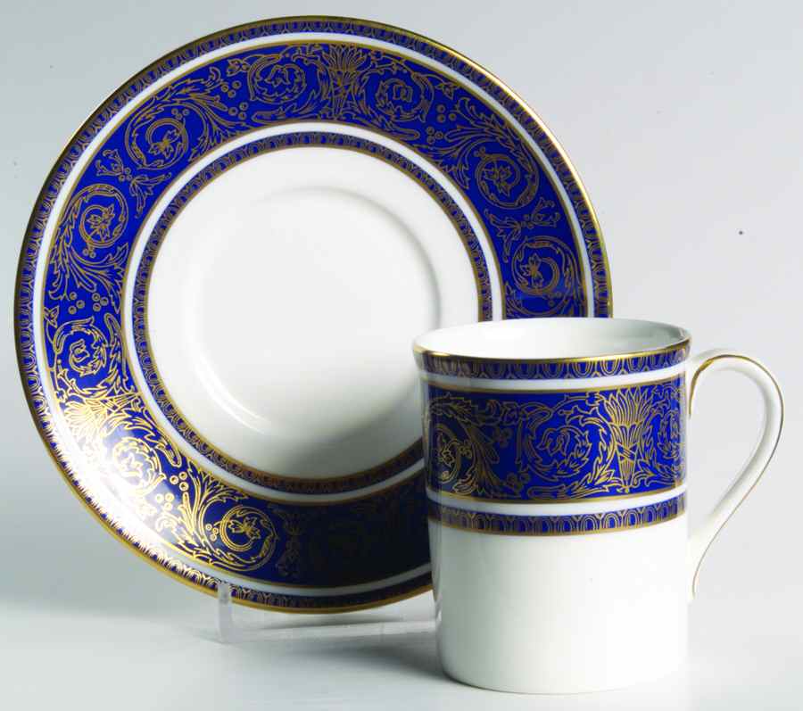 Imperial Blue Flat Demitasse Cup & Saucer Set by Royal Doulton-1