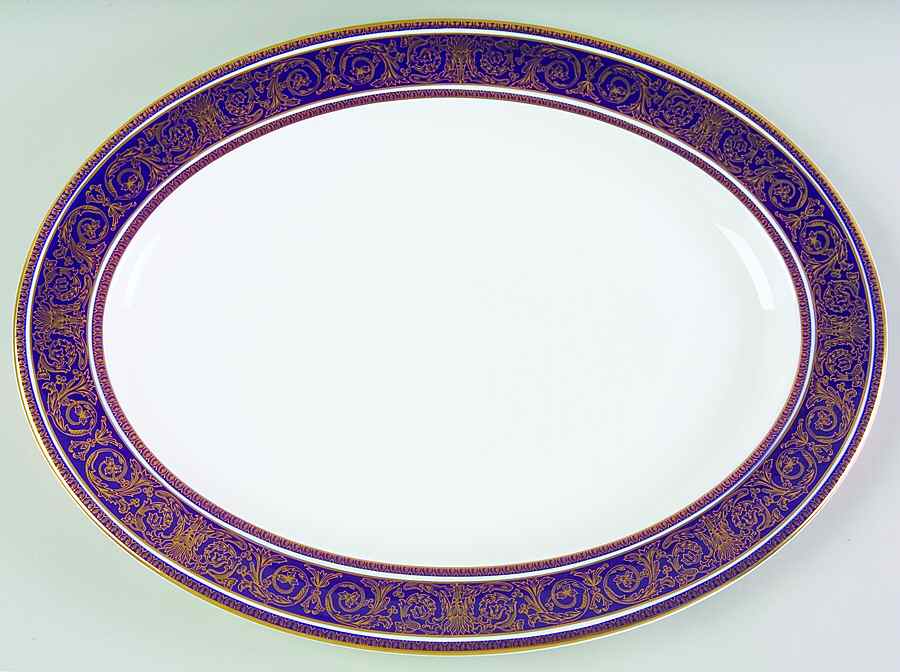 Imperial Blue 16" Oval Serving Platter by Royal Doulton-1
