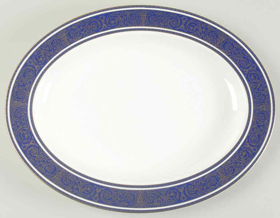 Imperial Blue 13" Oval Serving Platter by Royal Doulton-1