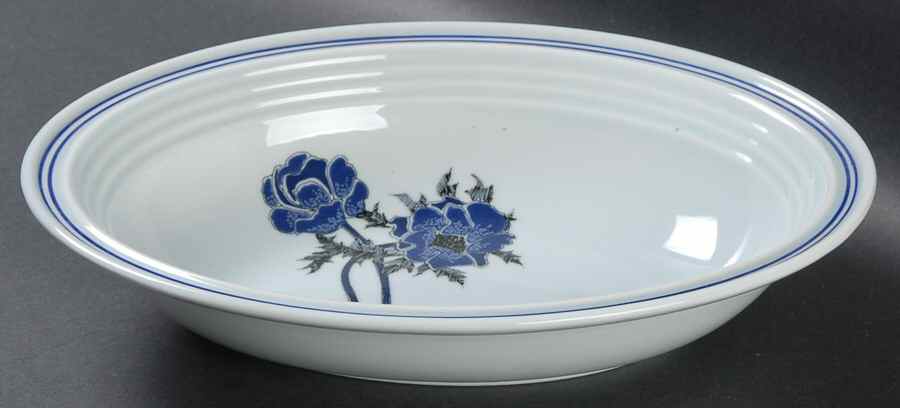 Indigo 10" Oval Vegetable Bowl by Royal Doulton-1