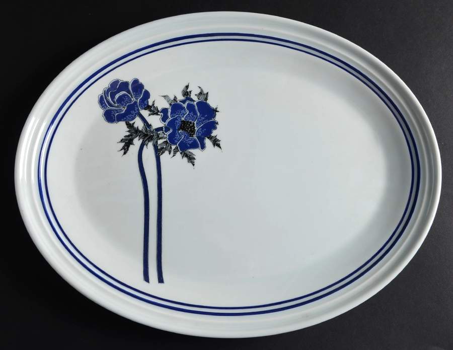 Indigo 13" Oval Serving Platter by Royal Doulton-1
