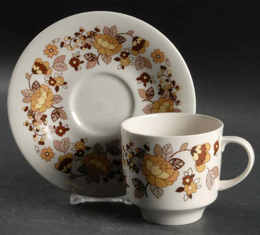 Indian Summer Flat Cup & Saucer Set by Royal Doulton-1