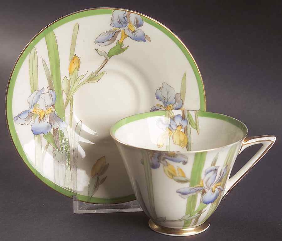 Iris Footed Cup & Saucer Set by Royal Doulton-1