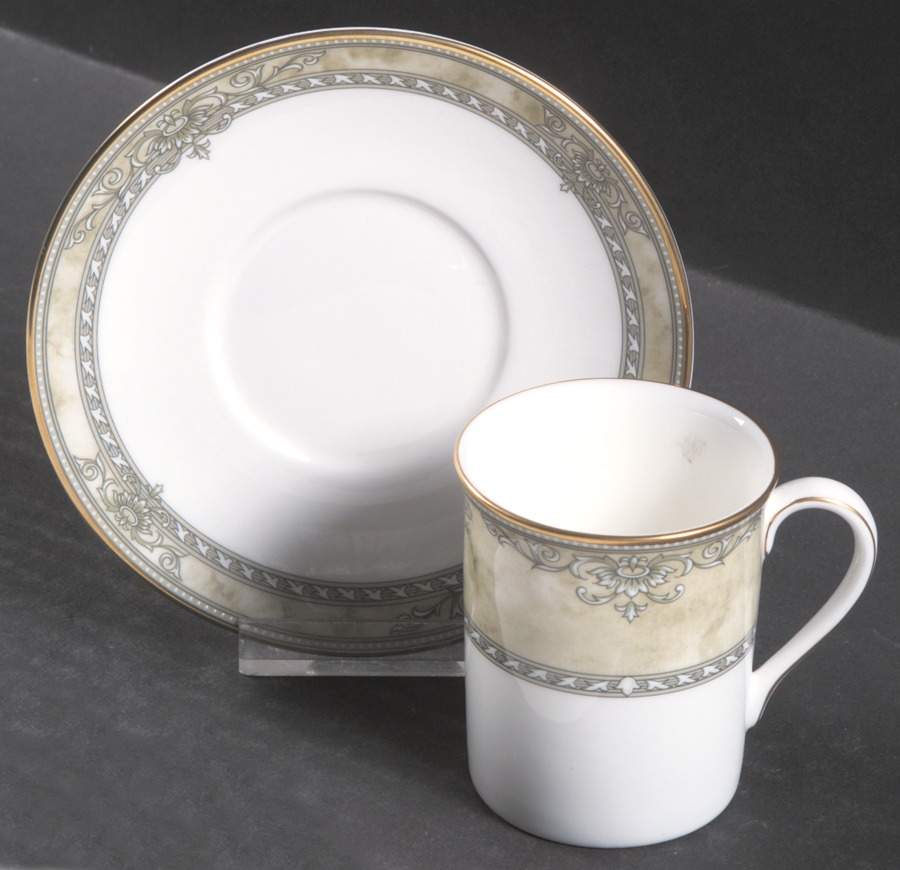 Isabella (Original Shape) Tall Footed Demitasse Cup and Saucer Set by Royal Doulton-1