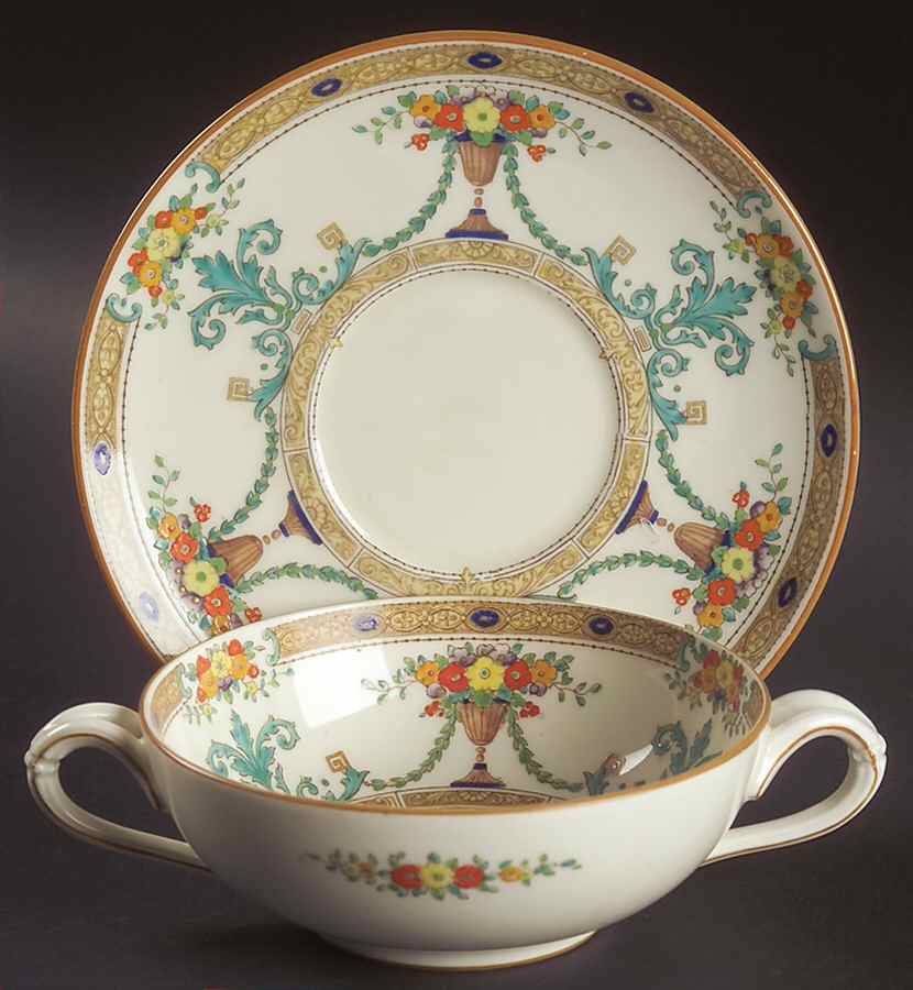 The Jessica Footed Cream Soup Bowl & Saucer Set by Royal Doulton-1