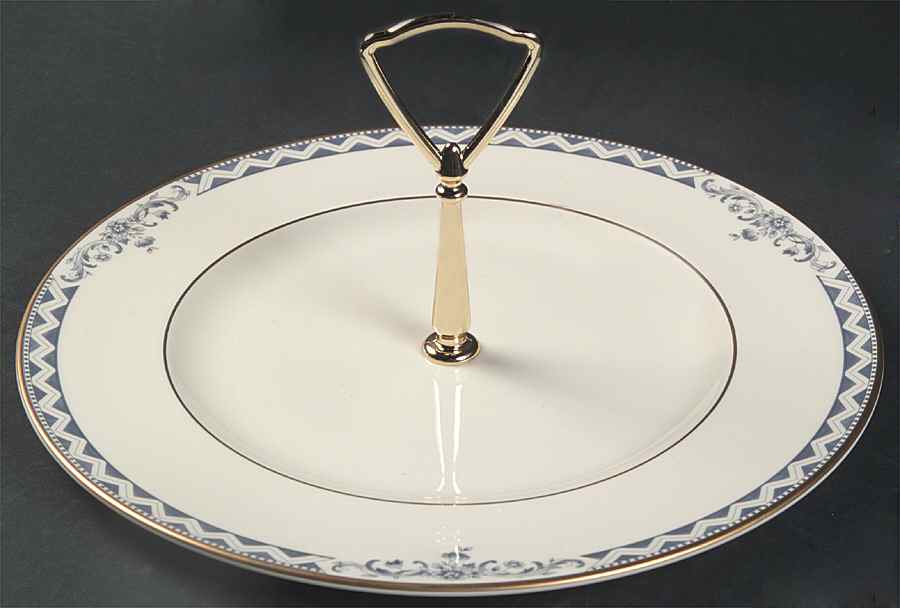 Josephine (Smooth, Gold Trim) Round Serving Plate with Handle (DP) by Royal Doulton-1