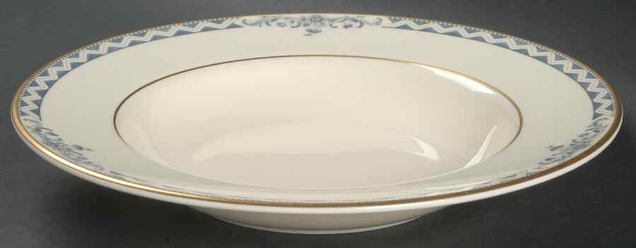 Josephine (Smooth, Gold Trim) Large Rim Soup Bowl by Royal Doulton-1
