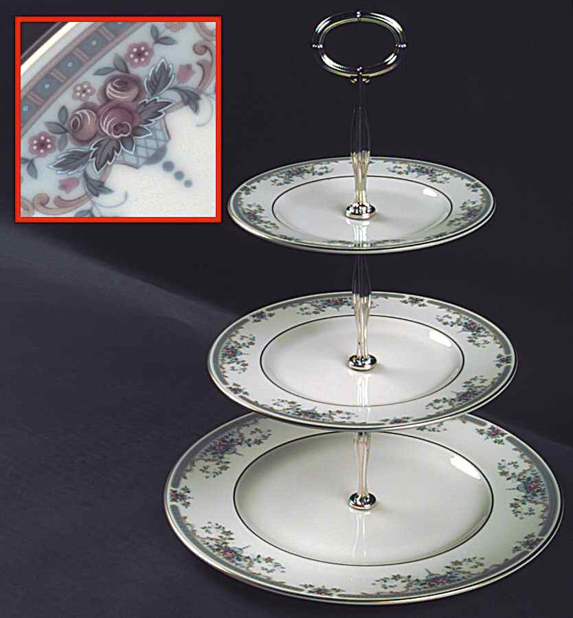 Juliet 13 7/8"-14 1/4" 3-Tiered Serving Tray(DP,SP,BB) HC by Royal Doulton-1