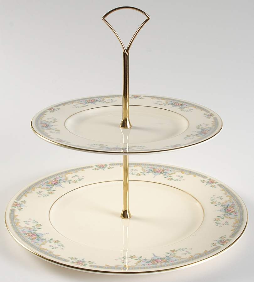 Juliet 2 Tiered Serving Tray (Dinner & Salad Plate) by Royal Doulton-1