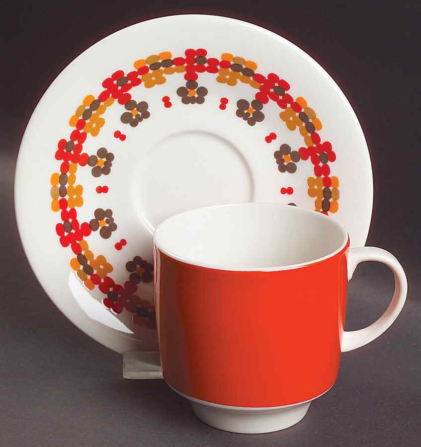 Kaleidoscope Flat Cup & Saucer Set by Royal Doulton-1